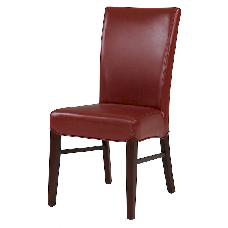 Chaise de salle à manger sans accoudoirs en cuir reconstitué, lot de 2 — Bleu vintage / Grenade / Gris vintage / Crème / Citrouille / Aqua / Noir / Caramel vintage