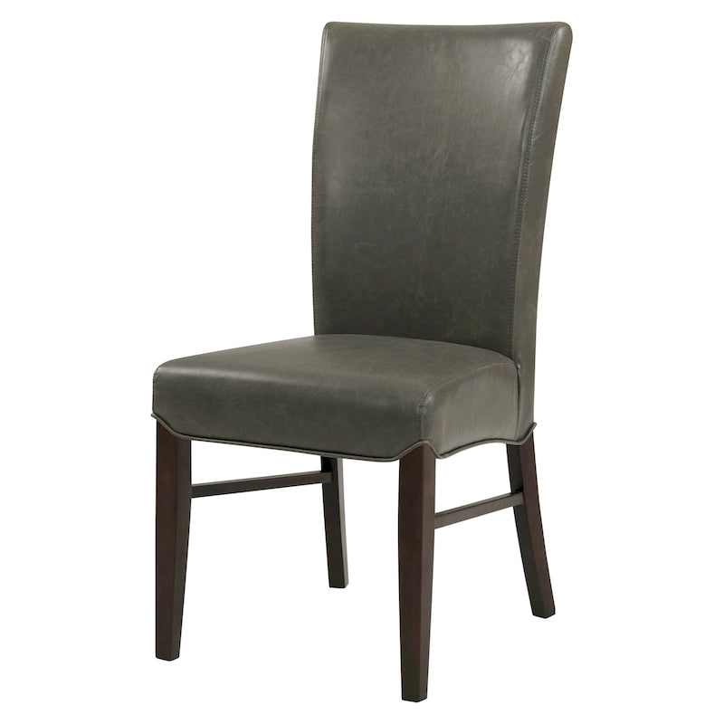 Chaise de salle à manger sans accoudoirs en cuir reconstitué, lot de 2 — Bleu vintage / Grenade / Gris vintage / Crème / Citrouille / Aqua / Noir / Caramel vintage