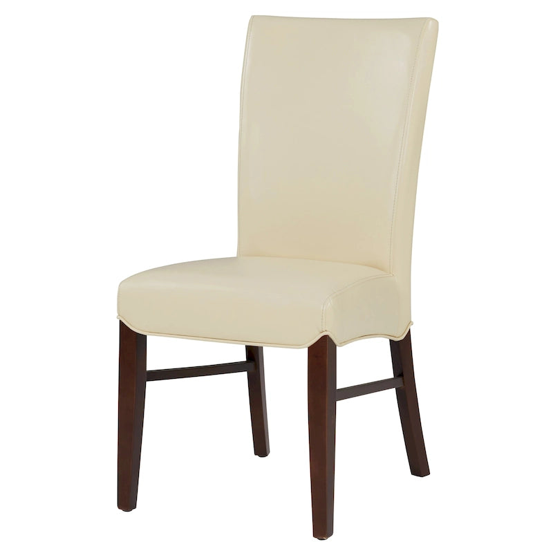 Chaise de salle à manger sans accoudoirs en cuir reconstitué, lot de 2 — Bleu vintage / Grenade / Gris vintage / Crème / Citrouille / Aqua / Noir / Caramel vintage