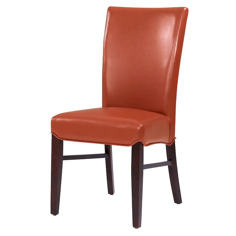 Chaise de salle à manger sans accoudoirs en cuir reconstitué, lot de 2 — Bleu vintage / Grenade / Gris vintage / Crème / Citrouille / Aqua / Noir / Caramel vintage