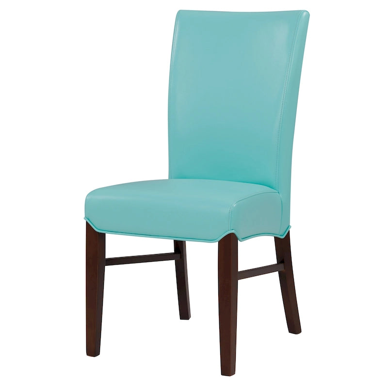 Chaise de salle à manger sans accoudoirs en cuir reconstitué, lot de 2 — Bleu vintage / Grenade / Gris vintage / Crème / Citrouille / Aqua / Noir / Caramel vintage