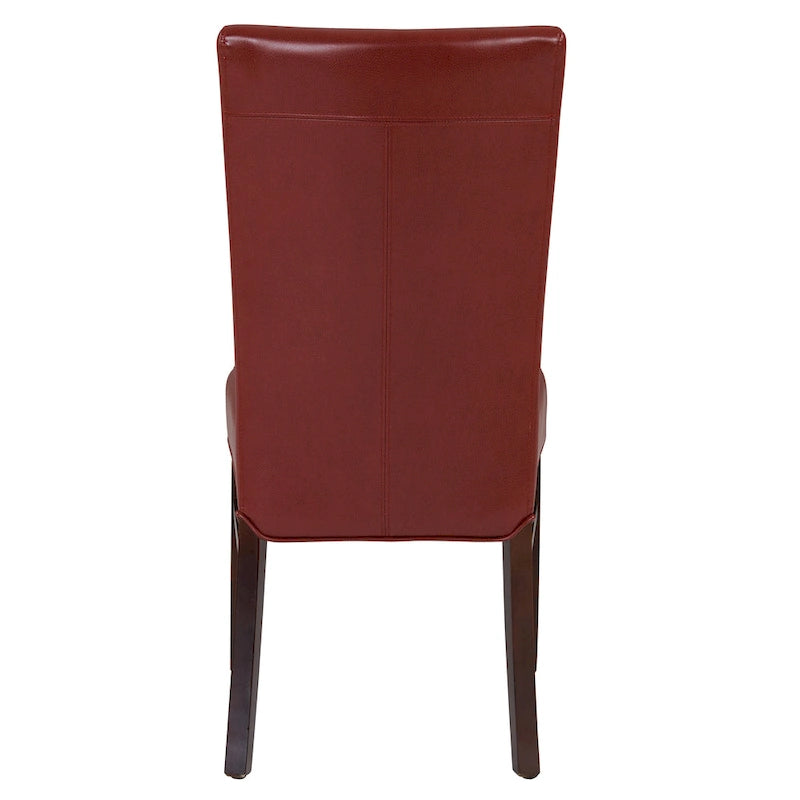 Chaise de salle à manger sans accoudoirs en cuir reconstitué, lot de 2 — Bleu vintage / Grenade / Gris vintage / Crème / Citrouille / Aqua / Noir / Caramel vintage