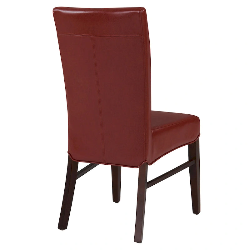 Chaise de salle à manger sans accoudoirs en cuir reconstitué, lot de 2 — Bleu vintage / Grenade / Gris vintage / Crème / Citrouille / Aqua / Noir / Caramel vintage