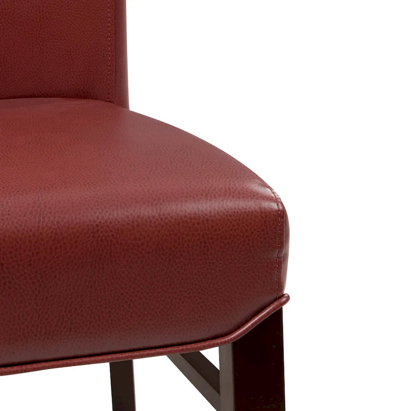 Chaise de salle à manger sans accoudoirs en cuir reconstitué, lot de 2 — Bleu vintage / Grenade / Gris vintage / Crème / Citrouille / Aqua / Noir / Caramel vintage