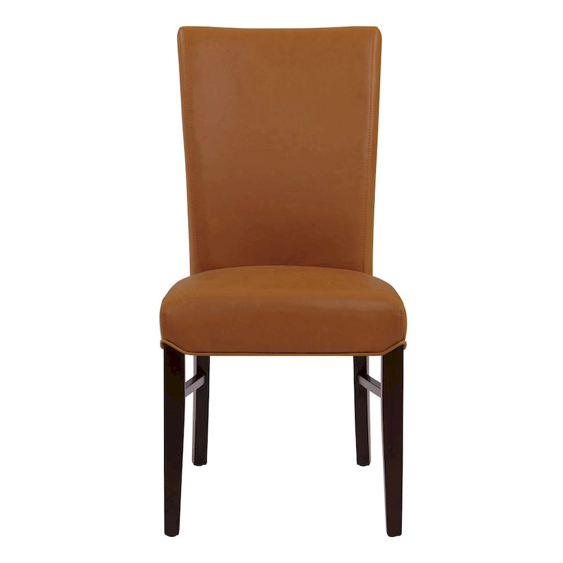 Chaise de salle à manger sans accoudoirs en cuir reconstitué, lot de 2 — Bleu vintage / Grenade / Gris vintage / Crème / Citrouille / Aqua / Noir / Caramel vintage
