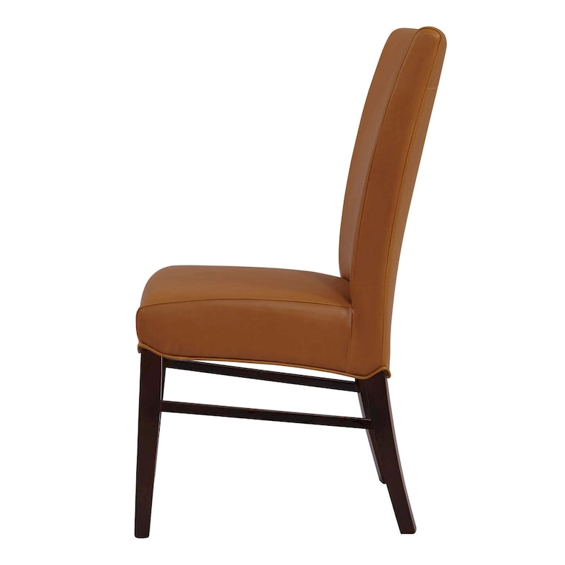Chaise de salle à manger sans accoudoirs en cuir reconstitué, lot de 2 — Bleu vintage / Grenade / Gris vintage / Crème / Citrouille / Aqua / Noir / Caramel vintage