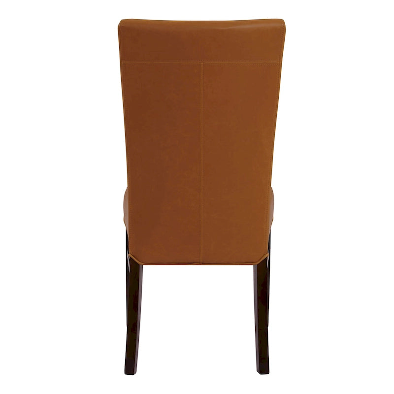Chaise de salle à manger sans accoudoirs en cuir reconstitué, lot de 2 — Bleu vintage / Grenade / Gris vintage / Crème / Citrouille / Aqua / Noir / Caramel vintage