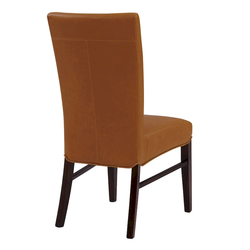 Chaise de salle à manger sans accoudoirs en cuir reconstitué, lot de 2 — Bleu vintage / Grenade / Gris vintage / Crème / Citrouille / Aqua / Noir / Caramel vintage
