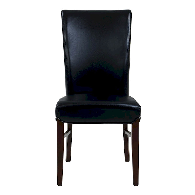 Chaise de salle à manger sans accoudoirs en cuir reconstitué, lot de 2 — Bleu vintage / Grenade / Gris vintage / Crème / Citrouille / Aqua / Noir / Caramel vintage