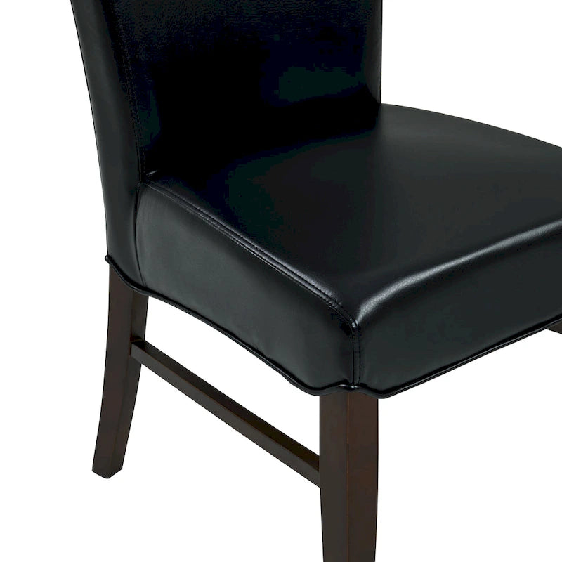 Chaise de salle à manger sans accoudoirs en cuir reconstitué, lot de 2 — Bleu vintage / Grenade / Gris vintage / Crème / Citrouille / Aqua / Noir / Caramel vintage