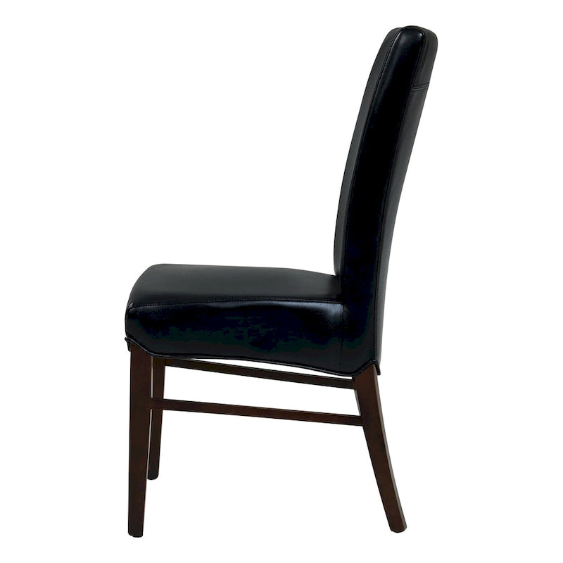 Chaise de salle à manger sans accoudoirs en cuir reconstitué, lot de 2 — Bleu vintage / Grenade / Gris vintage / Crème / Citrouille / Aqua / Noir / Caramel vintage