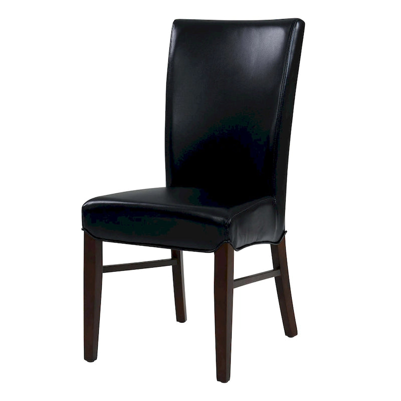 Chaise de salle à manger sans accoudoirs en cuir reconstitué, lot de 2 — Bleu vintage / Grenade / Gris vintage / Crème / Citrouille / Aqua / Noir / Caramel vintage