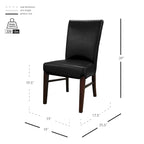 Chaise de salle à manger sans accoudoirs en cuir reconstitué, lot de 2 — Bleu vintage / Grenade / Gris vintage / Crème / Citrouille / Aqua / Noir / Caramel vintage