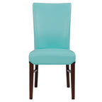 Chaise de salle à manger sans accoudoirs en cuir reconstitué, lot de 2 — Bleu vintage / Grenade / Gris vintage / Crème / Citrouille / Aqua / Noir / Caramel vintage