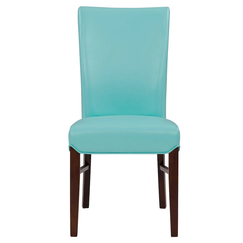 Chaise de salle à manger sans accoudoirs en cuir reconstitué, lot de 2 — Bleu vintage / Grenade / Gris vintage / Crème / Citrouille / Aqua / Noir / Caramel vintage