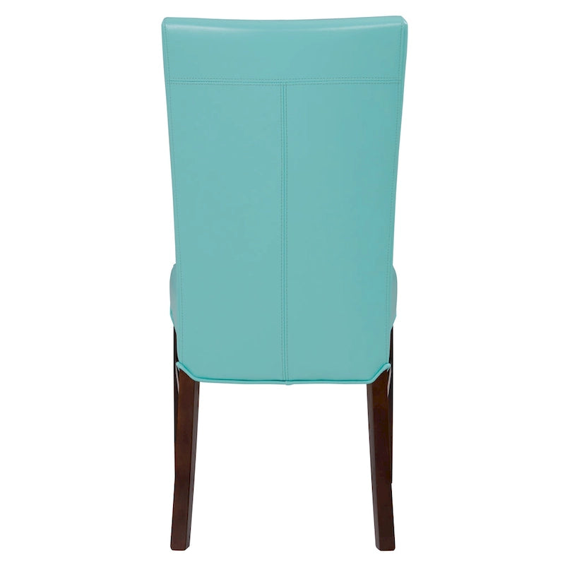 Chaise de salle à manger sans accoudoirs en cuir reconstitué, lot de 2 — Bleu vintage / Grenade / Gris vintage / Crème / Citrouille / Aqua / Noir / Caramel vintage
