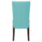 Chaise de salle à manger sans accoudoirs en cuir reconstitué, lot de 2 — Bleu vintage / Grenade / Gris vintage / Crème / Citrouille / Aqua / Noir / Caramel vintage