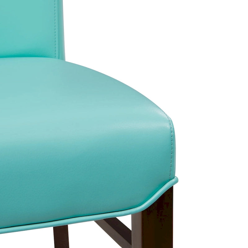 Chaise de salle à manger sans accoudoirs en cuir reconstitué, lot de 2 — Bleu vintage / Grenade / Gris vintage / Crème / Citrouille / Aqua / Noir / Caramel vintage