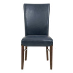 Chaise de salle à manger sans accoudoirs en cuir reconstitué, lot de 2 — Bleu vintage / Grenade / Gris vintage / Crème / Citrouille / Aqua / Noir / Caramel vintage