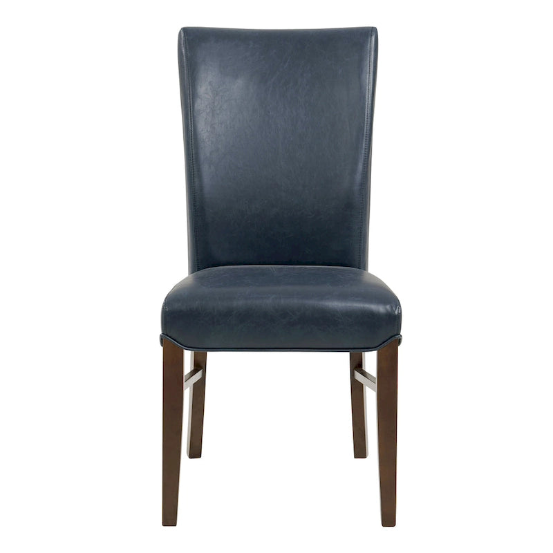 Chaise de salle à manger sans accoudoirs en cuir reconstitué, lot de 2 — Bleu vintage / Grenade / Gris vintage / Crème / Citrouille / Aqua / Noir / Caramel vintage