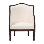 Fauteuil d'appoint en rotin, tissu beige et marron foncé pour 1 personne