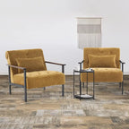 Fauteuil d'appoint déhoussable en chenille bleu foncé/vert/gris/argent/blanc/jaune, lot de 2