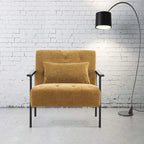 Fauteuil d'appoint déhoussable en chenille bleu foncé/vert/gris/argent/blanc/jaune, lot de 2
