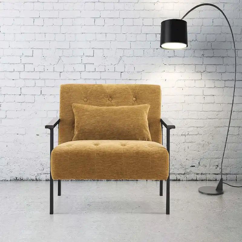 Fauteuil d'appoint déhoussable en chenille bleu foncé/vert/gris/argent/blanc/jaune, lot de 2
