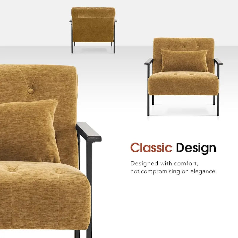 Fauteuil d'appoint déhoussable en chenille bleu foncé/vert/gris/argent/blanc/jaune, lot de 2