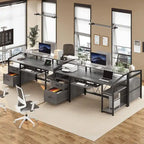 Bureau d'angle en L de gaming et de bureau, 1 personne, marron/gris/noir, avec éclairage LED, tiroirs verrouillables et prise de courant