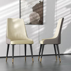 Chaise de salle à manger tapissée blanc crème et gris / orange et gris, lot de 2