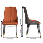 Chaise de salle à manger tapissée blanc crème et gris / orange et gris, lot de 2