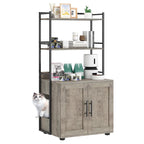 Meuble de litière pour chat 2 en 1 gris/marron avec 3 étagères et porte, pour 1 chat