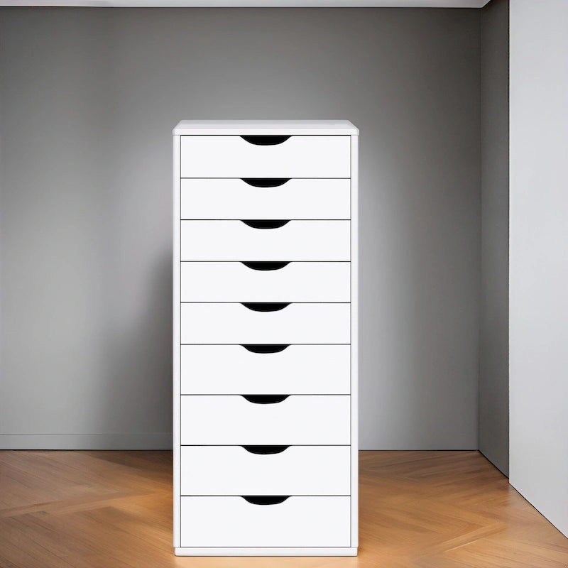 Commode à 9 tiroirs – Noir / Gris / Blanc, unité simple