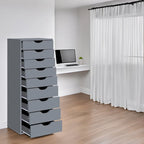 Commode à 9 tiroirs – Noir / Gris / Blanc, unité simple