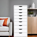 Commode à 9 tiroirs – Noir / Gris / Blanc, unité simple