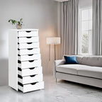 Commode à 9 tiroirs – Noir / Gris / Blanc, unité simple