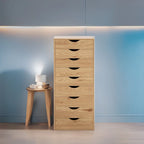 Commode à 9 tiroirs – Noir / Gris / Blanc, unité simple