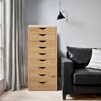 Commode à 9 tiroirs – Noir / Gris / Blanc, unité simple