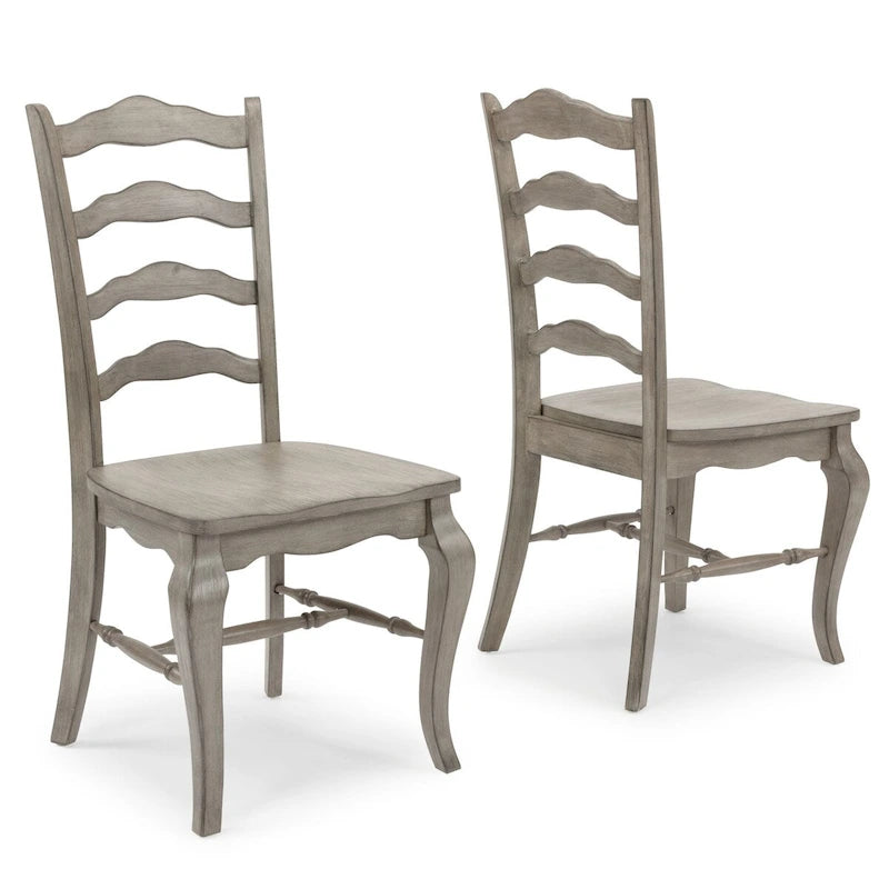 Chaise de salle à manger en bois gris, style rustique, lot de 2