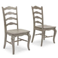 Chaise de salle à manger en bois gris, style rustique, lot de 2