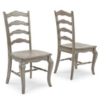 Chaise de salle à manger en bois gris, style rustique, lot de 2