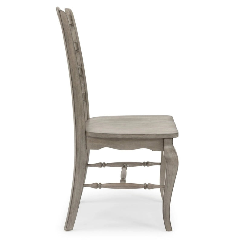 Chaise de salle à manger en bois gris, style rustique, lot de 2