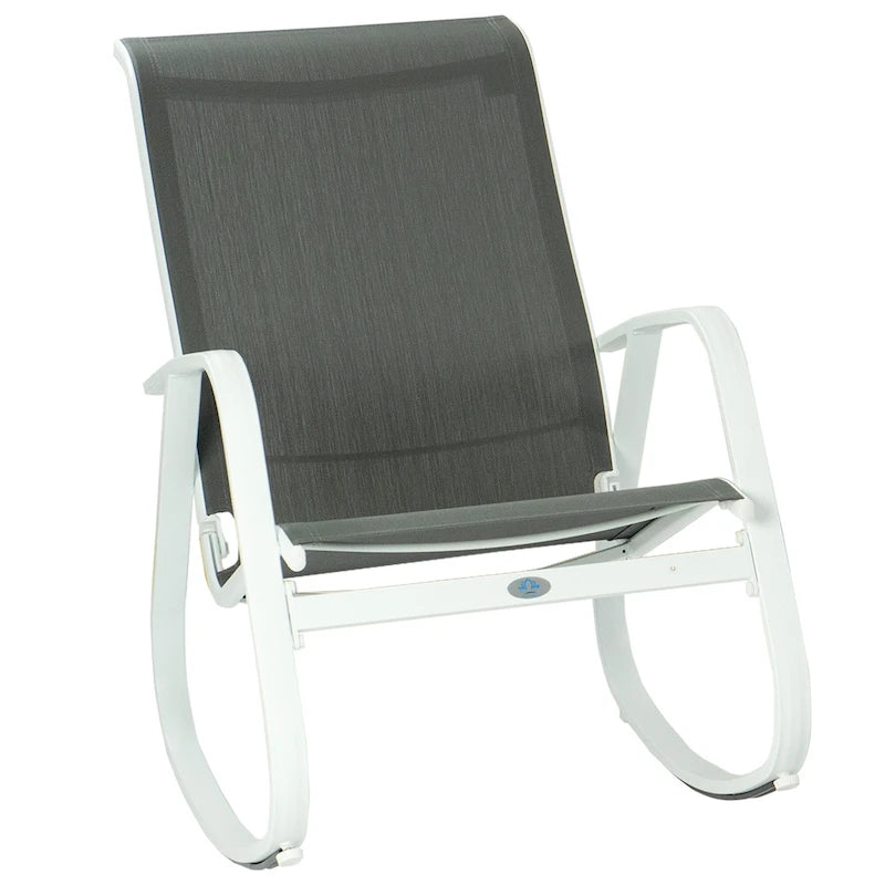 Fauteuil à bascule d'extérieur Sling, Bleu / Beige / Gris, Individuel