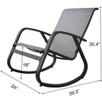 Fauteuil à bascule d'extérieur Sling, Bleu / Beige / Gris, Individuel
