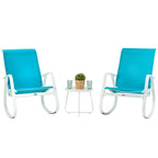Fauteuil à bascule d'extérieur Sling, Bleu / Beige / Gris, Individuel