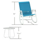 Fauteuil à bascule d'extérieur Sling, Bleu / Beige / Gris, Individuel