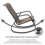 Fauteuil à bascule d'extérieur Sling, Bleu / Beige / Gris, Individuel