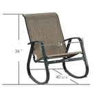 Fauteuil à bascule d'extérieur Sling, Bleu / Beige / Gris, Individuel