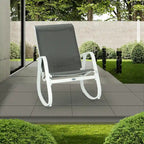 Fauteuil à bascule d'extérieur Sling, Bleu / Beige / Gris, Individuel
